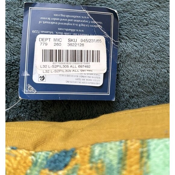 Woven Jute Turquoise Mustard Throw Pillow NWT Southern Living 22" Sq Tasseled - Picture 9 of 10